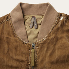 Embroidered Velvet Bomber Jacket Copper | Stetson Women