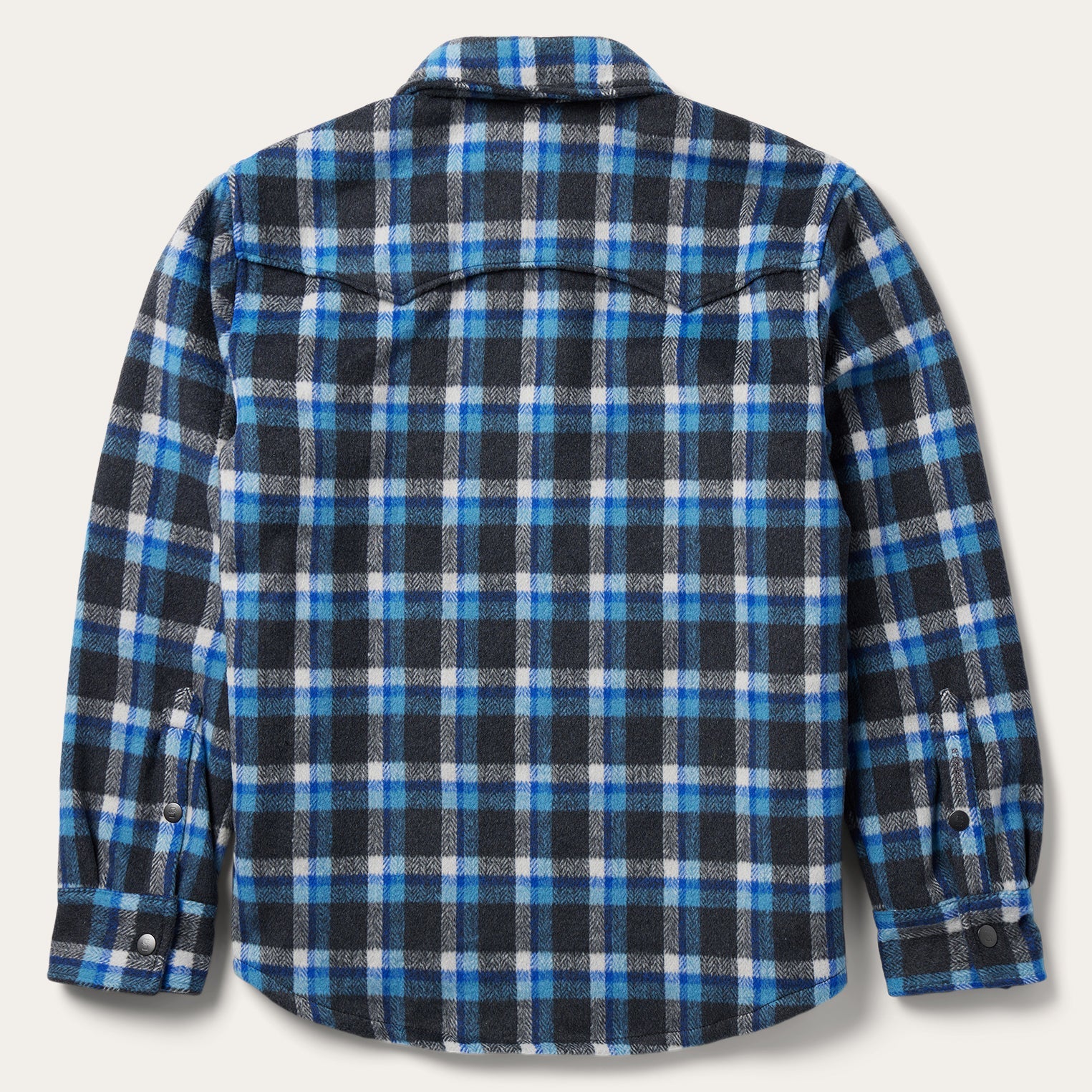 Blue Plaid Quilted Shirt Jacket Blue | Stetson Men