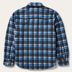 Blue Plaid Quilted Shirt Jacket Blue | Stetson Men