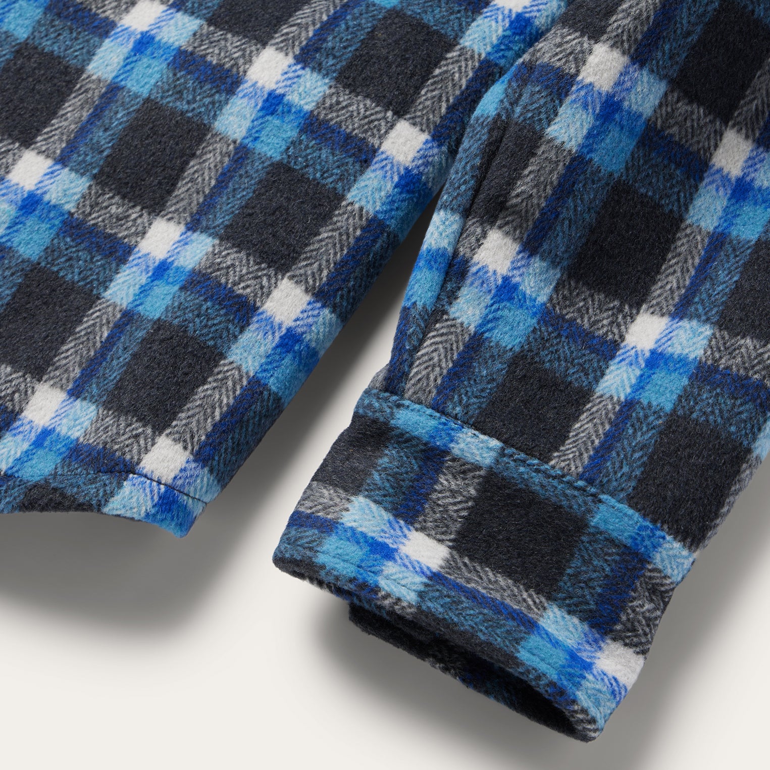 Blue Plaid Quilted Shirt Jacket Blue | Stetson Men