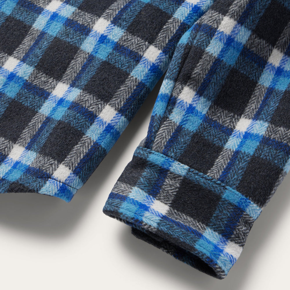 Blue Plaid Quilted Shirt Jacket Blue | Stetson Men