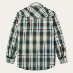 Olive Ombre Plaid Western Shirt Green | Stetson Men