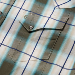 Olive Ombre Plaid Western Shirt Green | Stetson Men