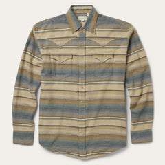 Blue Stripe Flannel Western Shirt Blue | Stetson Men