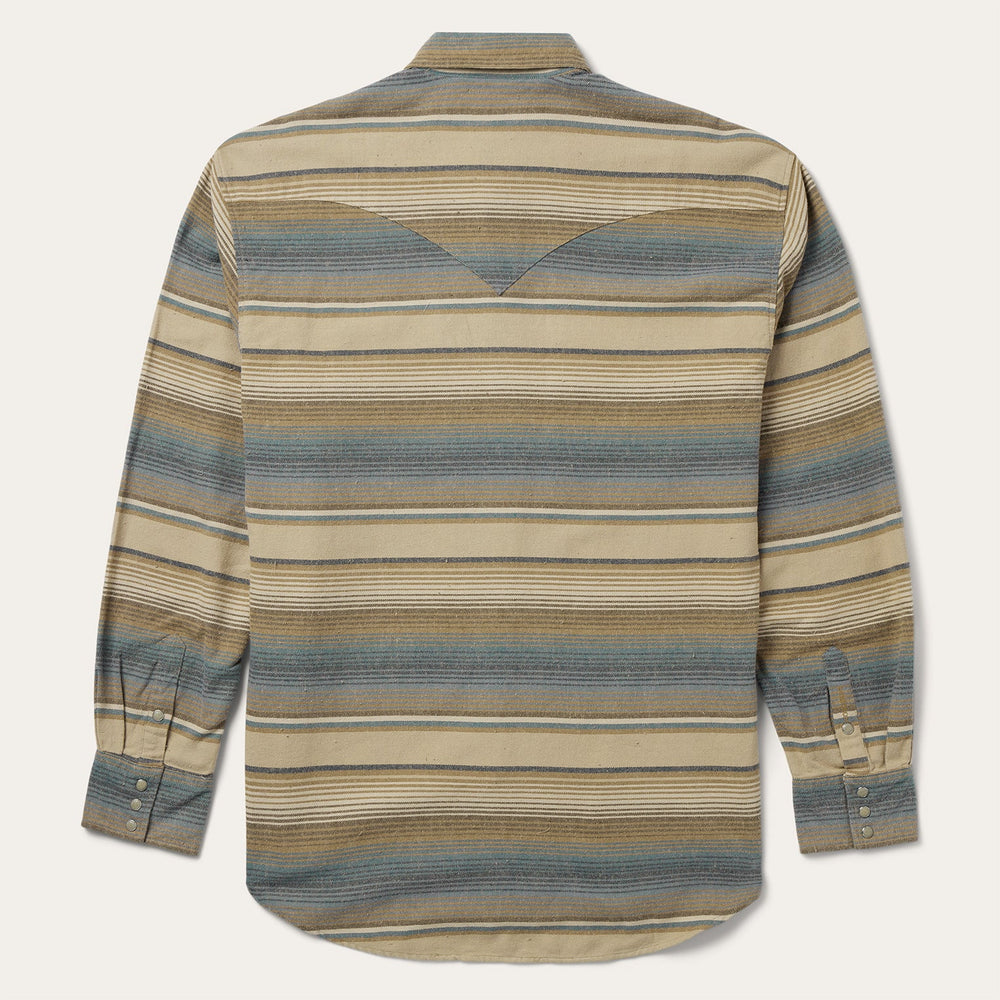 Blue Stripe Flannel Western Shirt Blue | Stetson Men