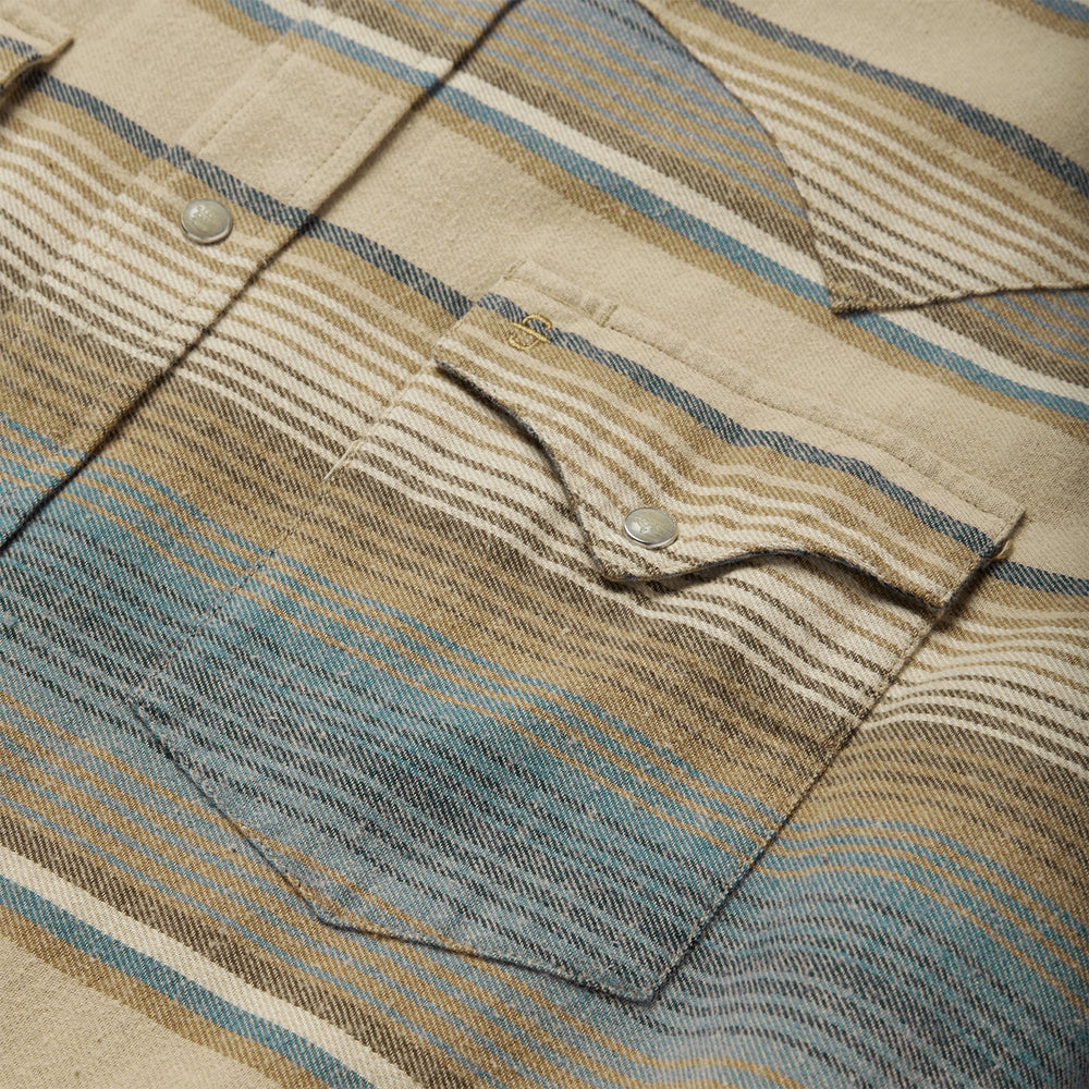 Blue Stripe Flannel Western Shirt Blue | Stetson Men