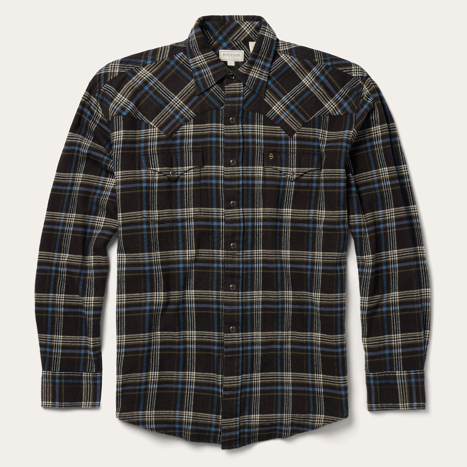Brown Plaid Flannel Western Shirt Brown | Stetson Men
