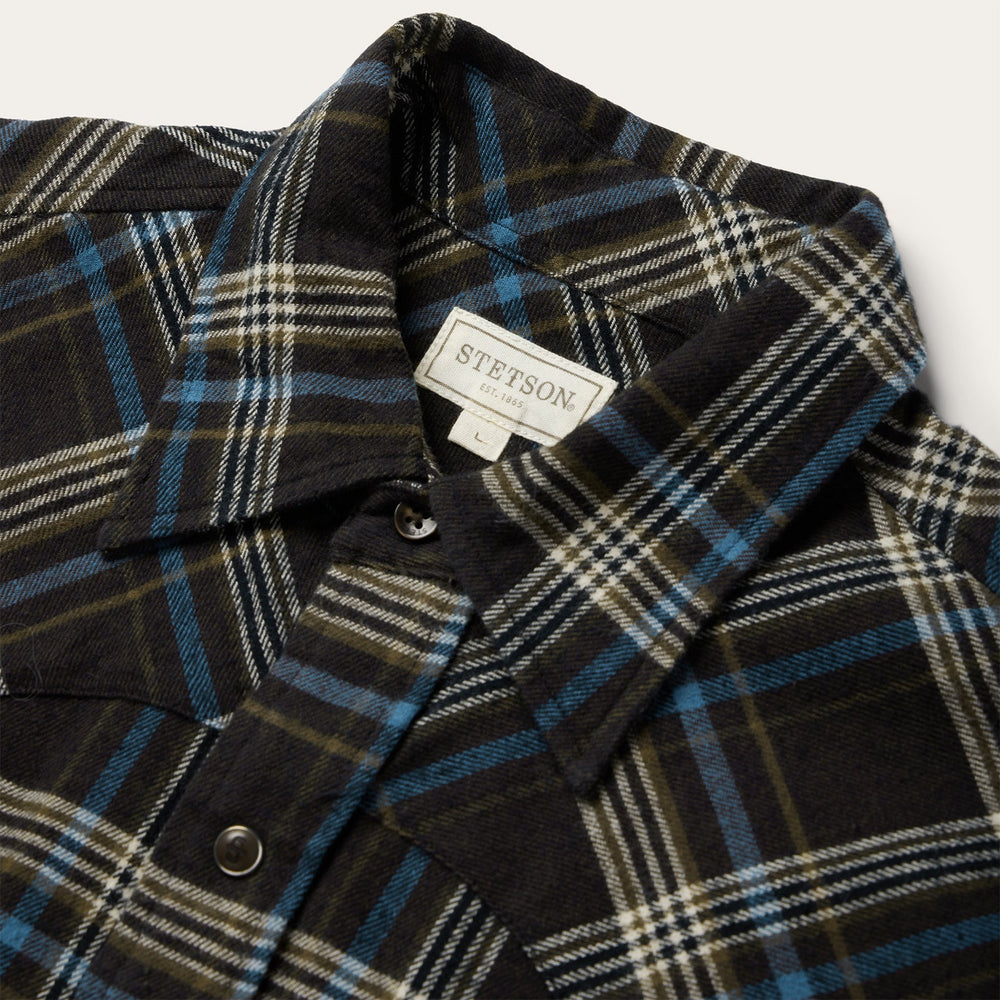 Brown Plaid Flannel Western Shirt Brown | Stetson Men