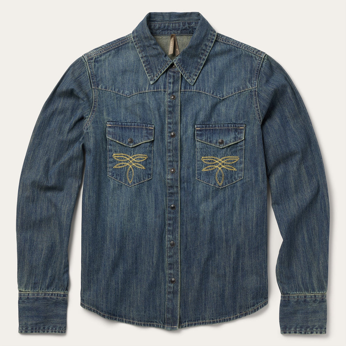 Dirty Denim Boyfriend Fit Shirt Blue | Stetson Women