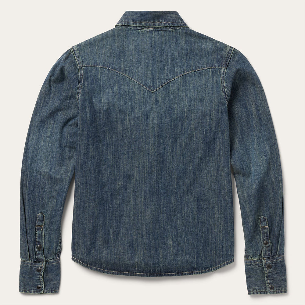 Dirty Denim Boyfriend Fit Shirt Blue | Stetson Women