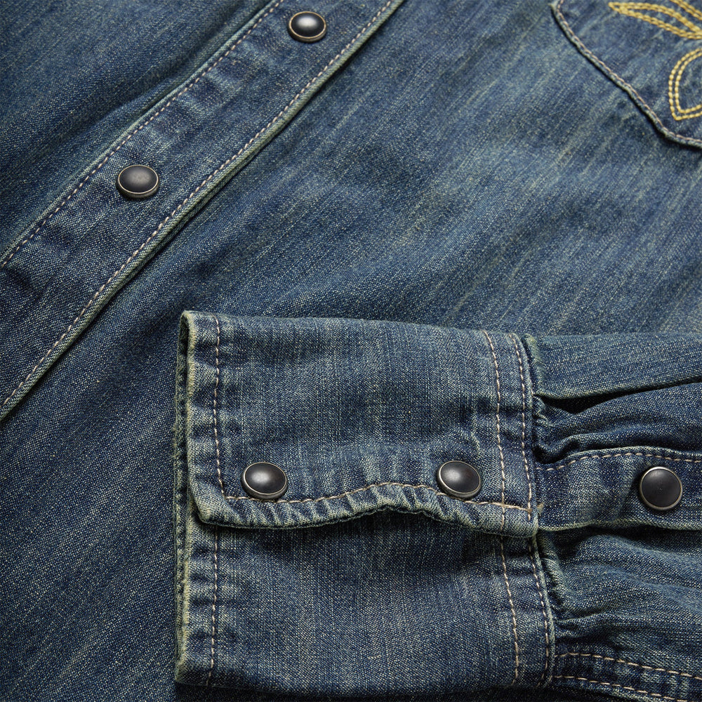 Dirty Denim Boyfriend Fit Shirt Blue | Stetson Women