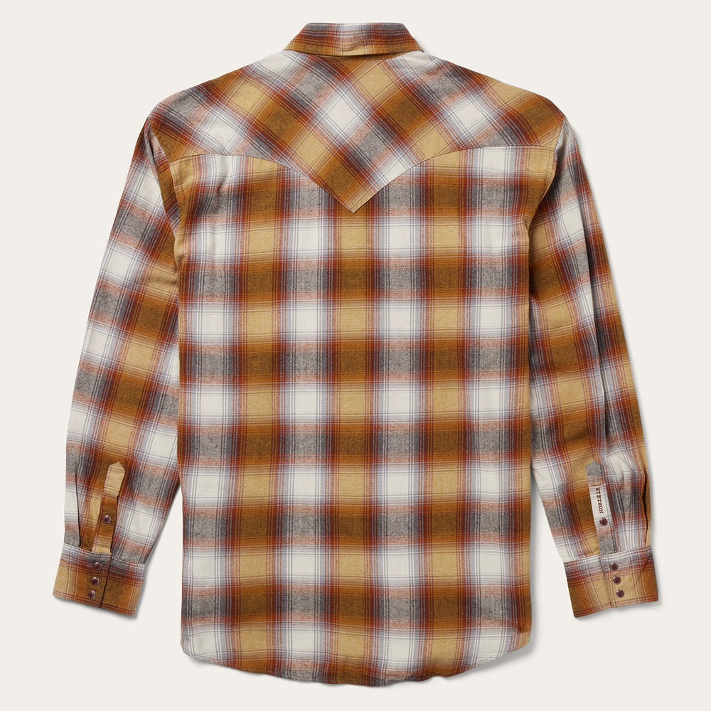 Rust Plaid Flannel Western Shirt Brown | Stetson Men