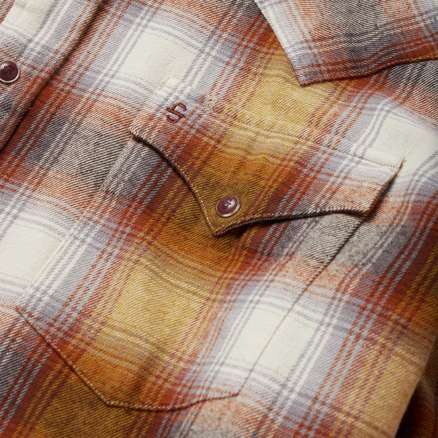 Rust Plaid Flannel Western Shirt Brown | Stetson Men