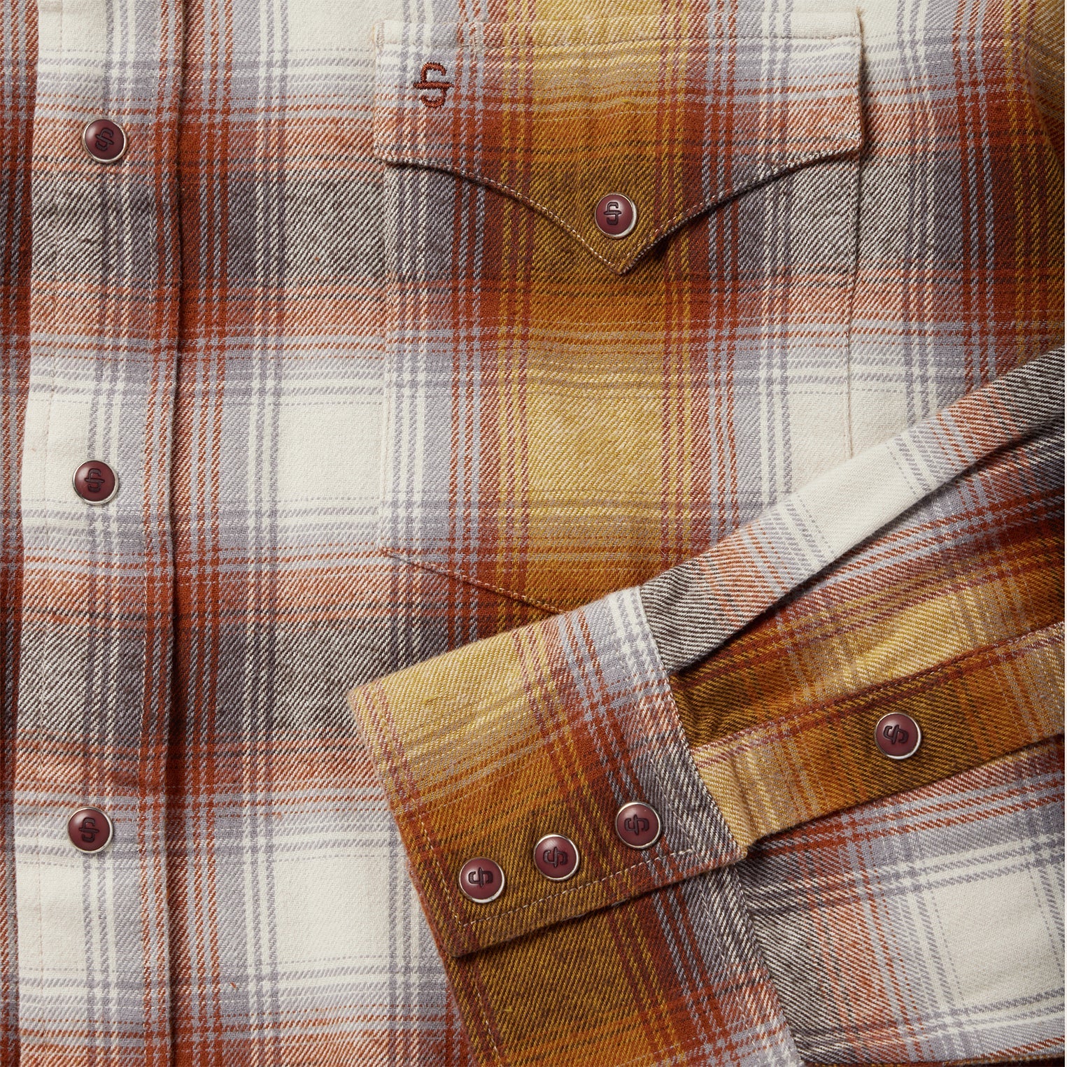Rust Plaid Flannel Western Shirt Brown | Stetson Men