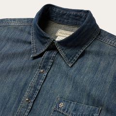 Dark Denim Western Shirt Blue | Stetson Men