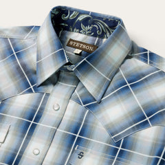 Crystal Plaid Western Shirt Blue | Stetson Men