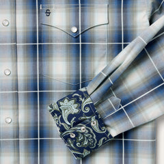 Crystal Plaid Western Shirt Blue | Stetson Men