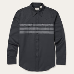 Border Stripe Twill Western Shirt Black | Stetson Men