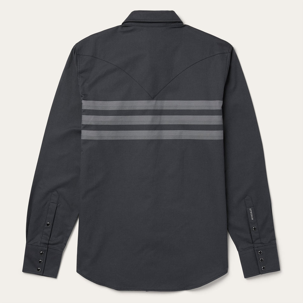 Border Stripe Twill Western Shirt Black | Stetson Men