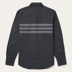 Border Stripe Twill Western Shirt Black | Stetson Men