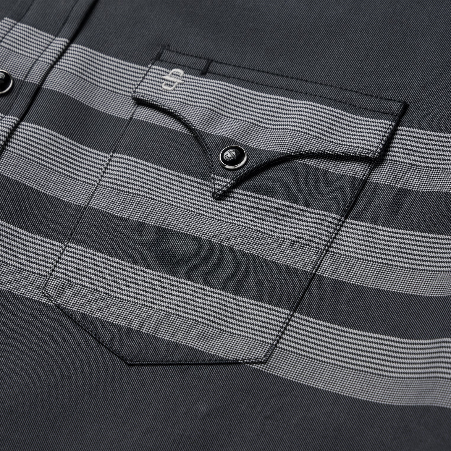 Border Stripe Twill Western Shirt Black | Stetson Men