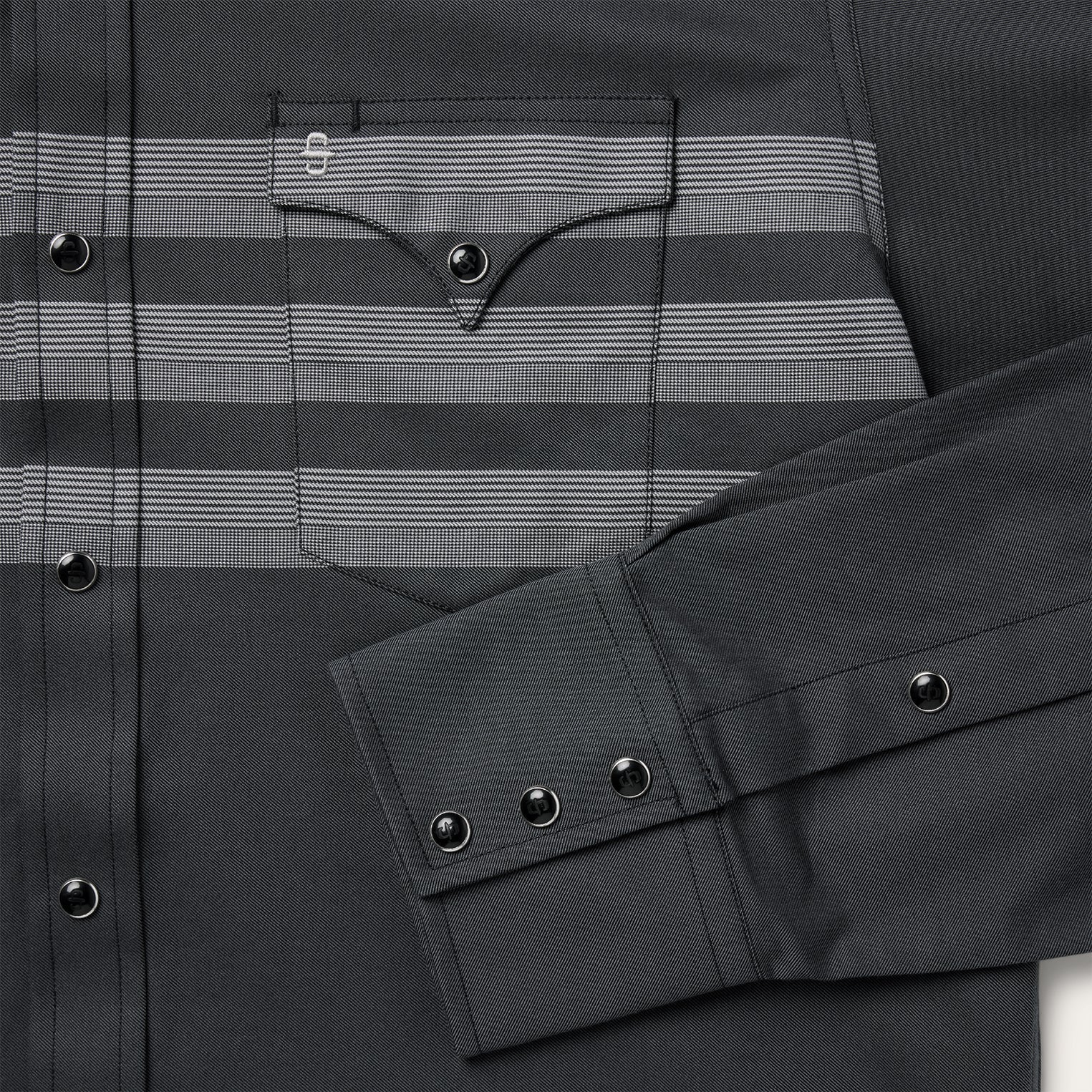 Border Stripe Twill Western Shirt Black | Stetson Men