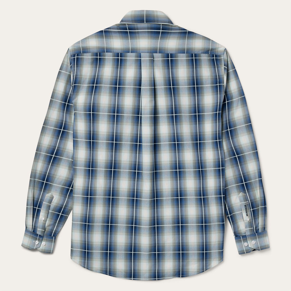 Crystal Plaid Button Down Shirt Blue | Stetson Men