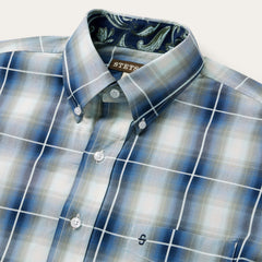 Crystal Plaid Button Down Shirt Blue | Stetson Men