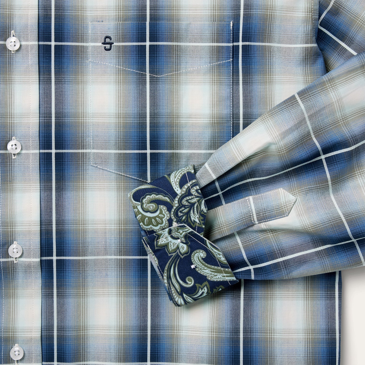 Crystal Plaid Button Down Shirt Blue | Stetson Men