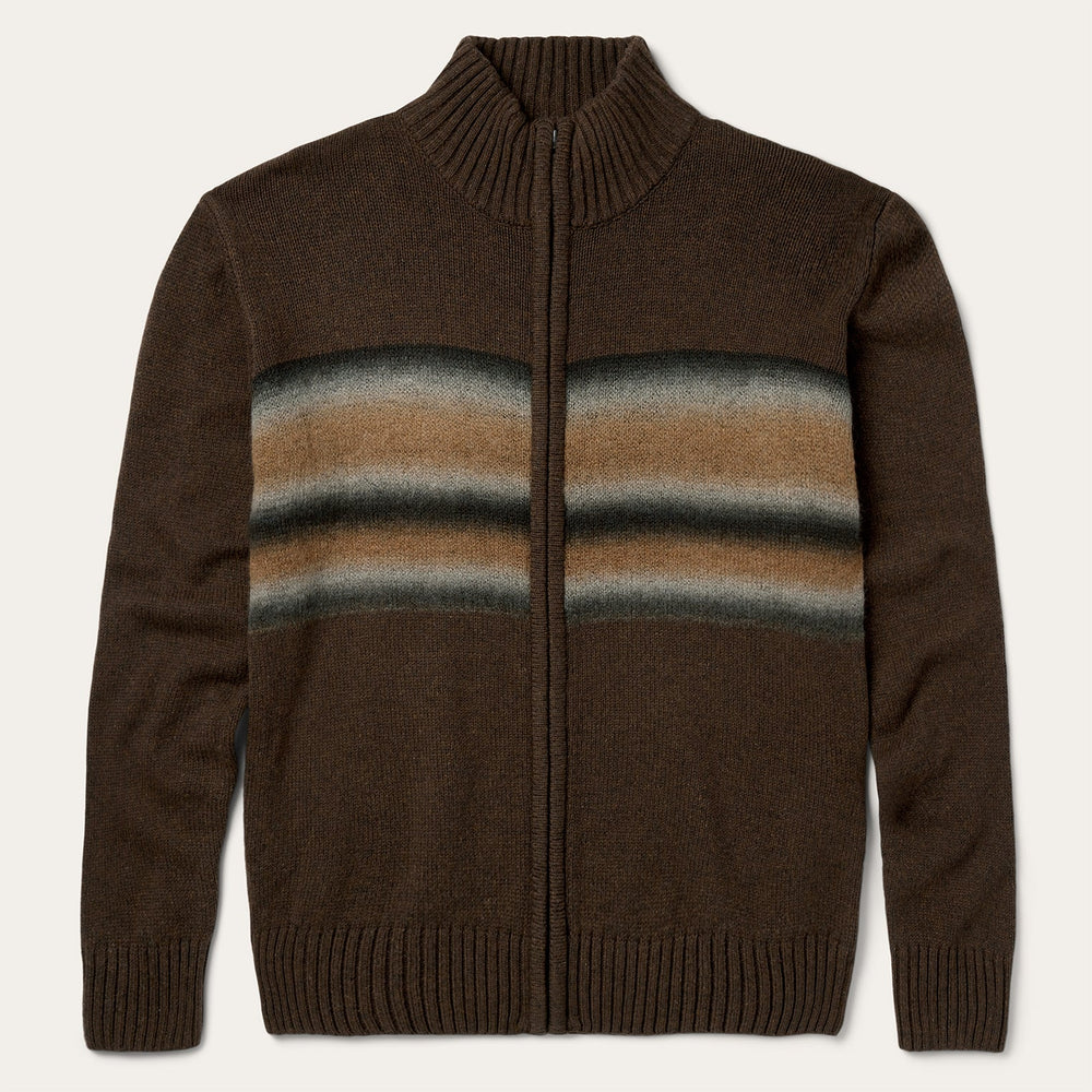Ombre Border Stripe Cardigan Brown | Stetson Men