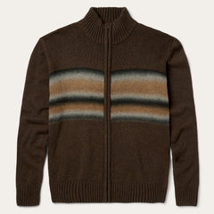 Ombre Border Stripe Cardigan Brown | Stetson Men