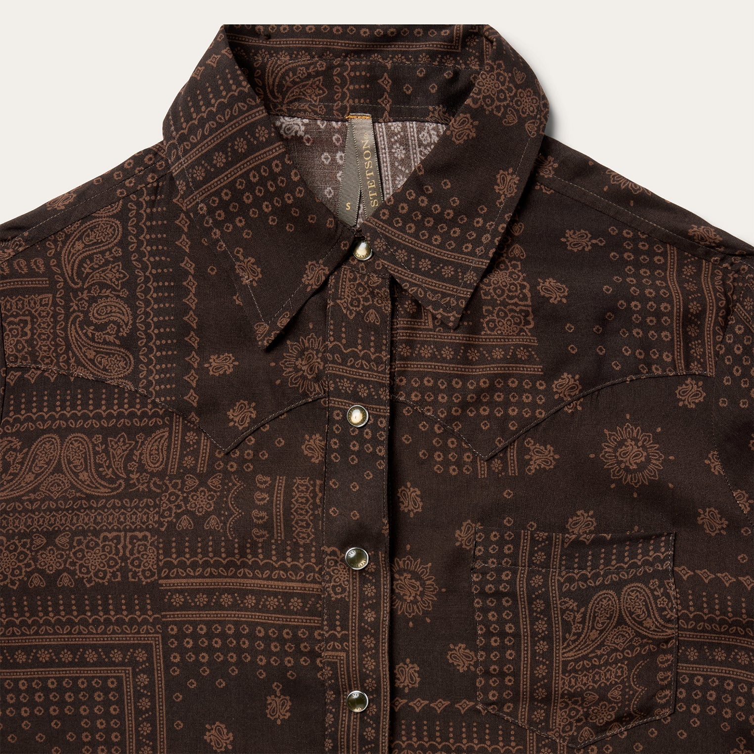 Patchwork Bandana Print Shirt Brown | Stetson Women