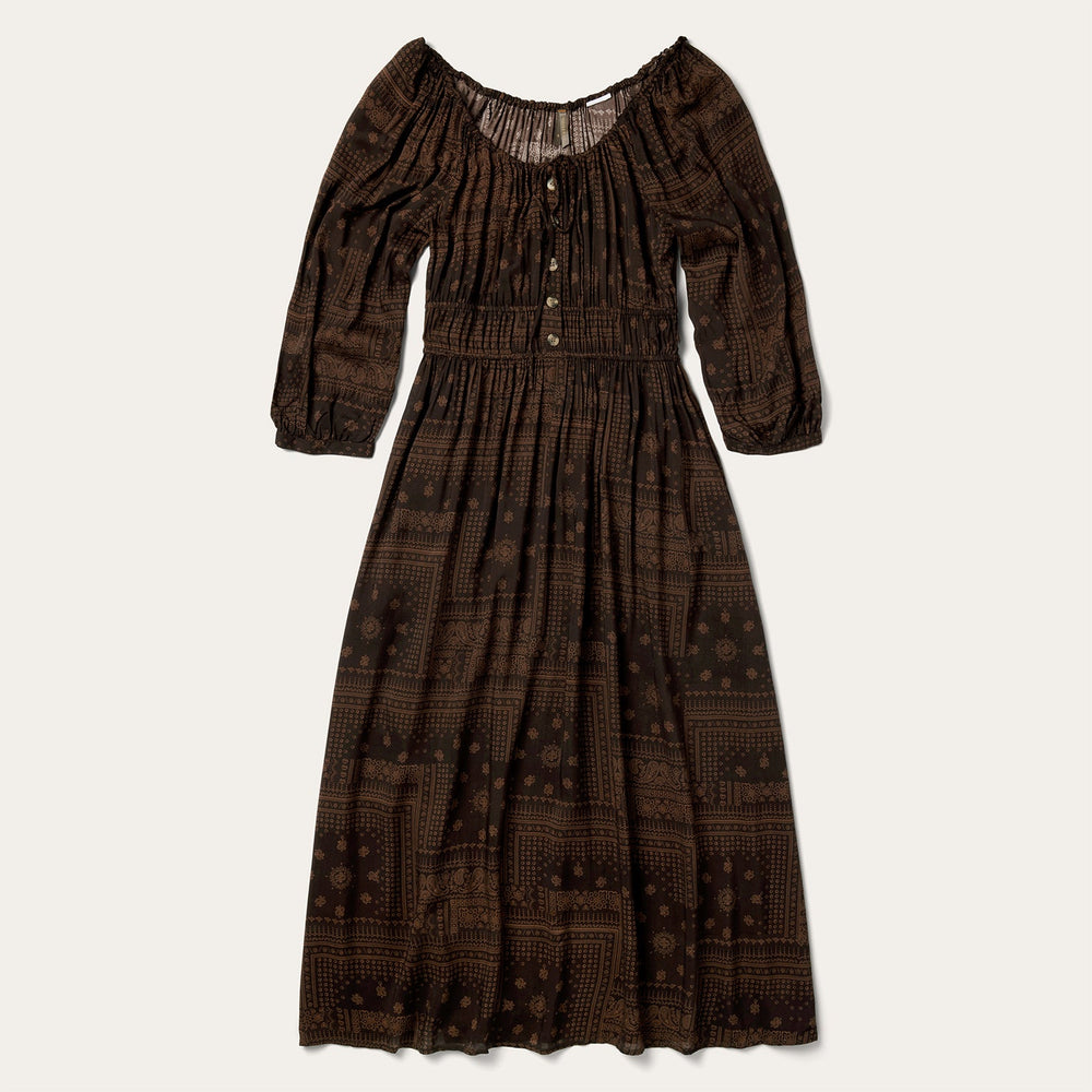 Patchwork Bandana Print Dress Brown | Stetson Women