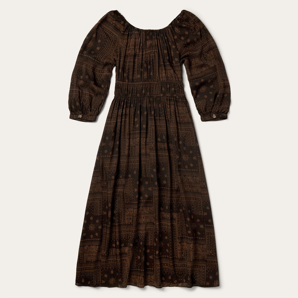Patchwork Bandana Print Dress Brown | Stetson Women