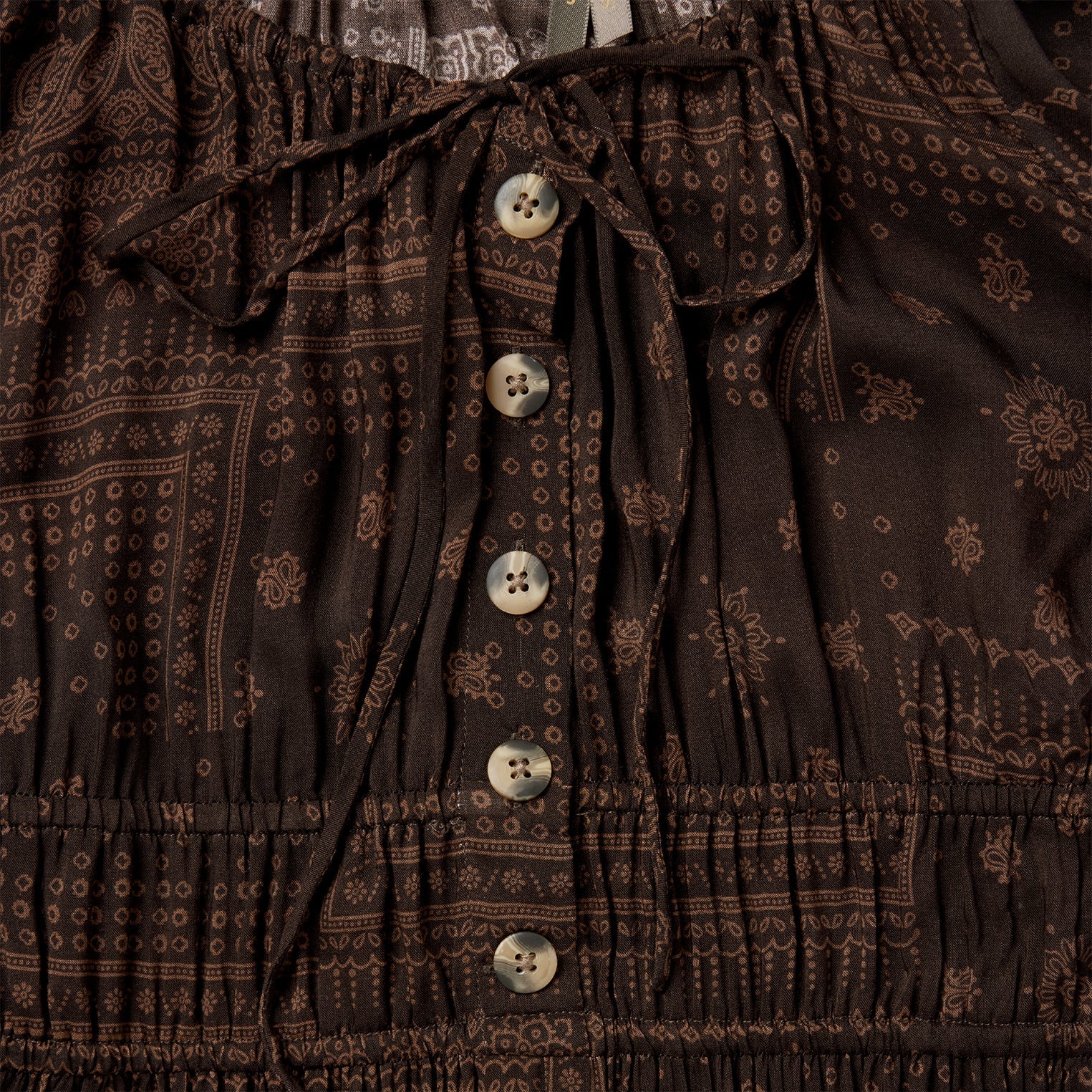 Patchwork Bandana Print Dress Brown | Stetson Women