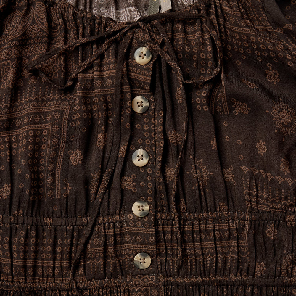 Patchwork Bandana Print Dress Brown | Stetson Women