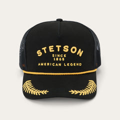 Captain Trucker Cap Black | Stetson Hats