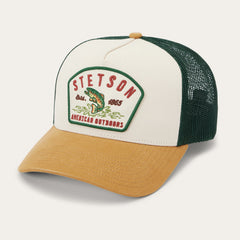 Fishing Patch Trucker Cap Off White / Tan / Green | Stetson Hats