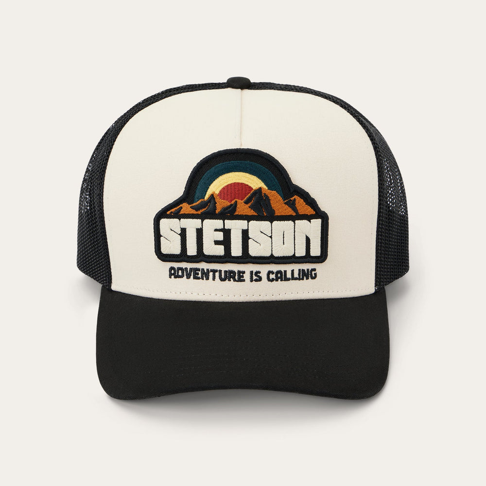 Mountain Sunset Trucker Cap Off White / Black | Stetson Hats