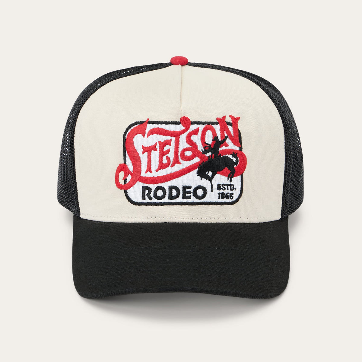 Rodeo Patch Trucker Cap Off White / Black | Stetson Hats