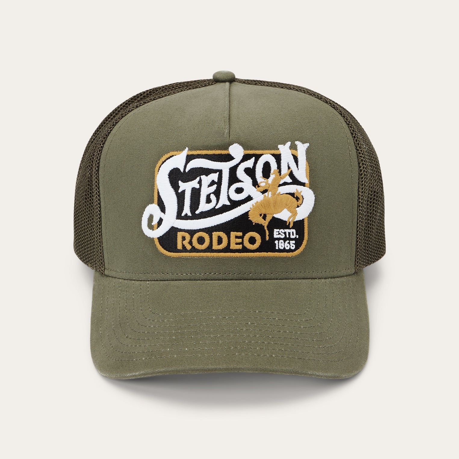 Rodeo Patch Trucker Cap Olive | Stetson Hats