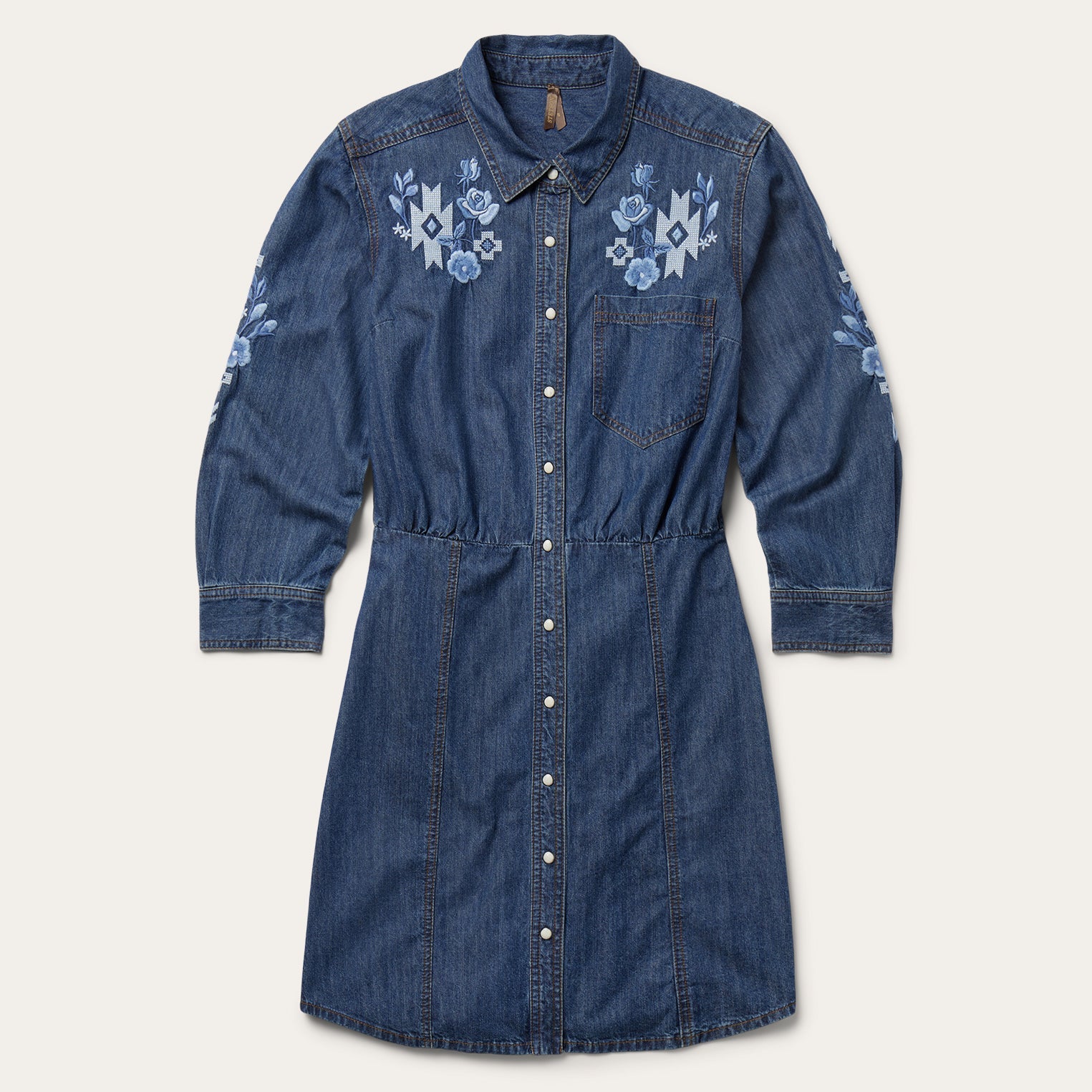 Dark Blue Denim Shirt Dress Blue | Stetson Women