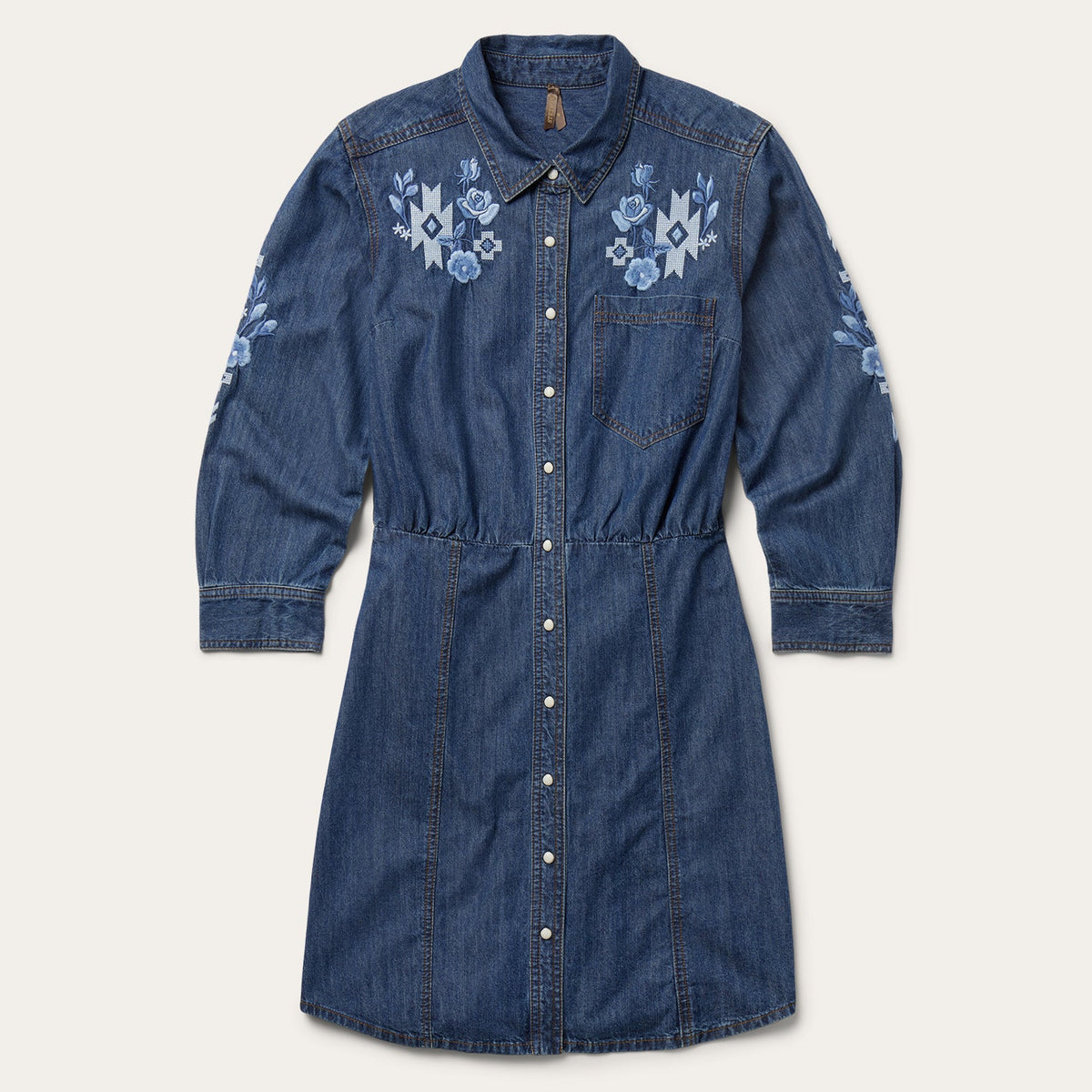 Dark Blue Denim Shirt Dress Blue | Stetson Women