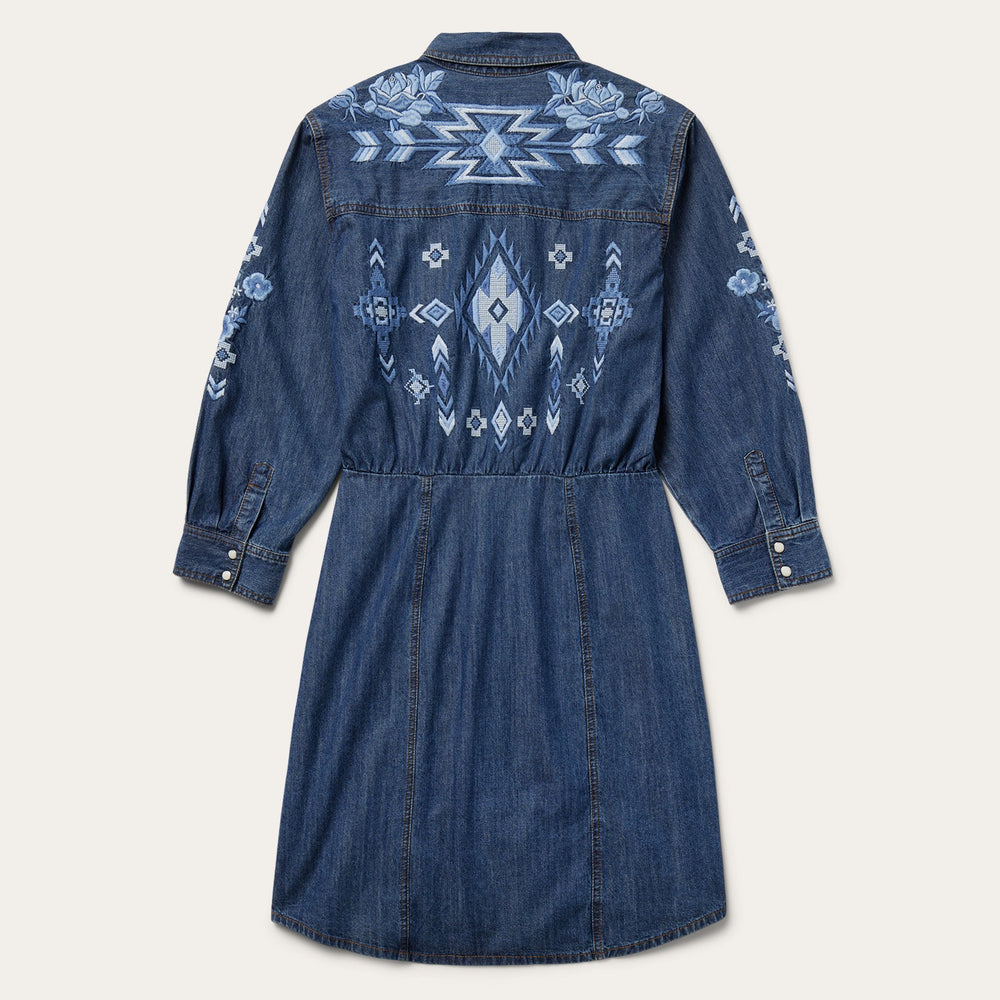 Dark Blue Denim Shirt Dress Blue | Stetson Women