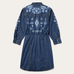 Dark Blue Denim Shirt Dress Blue | Stetson Women