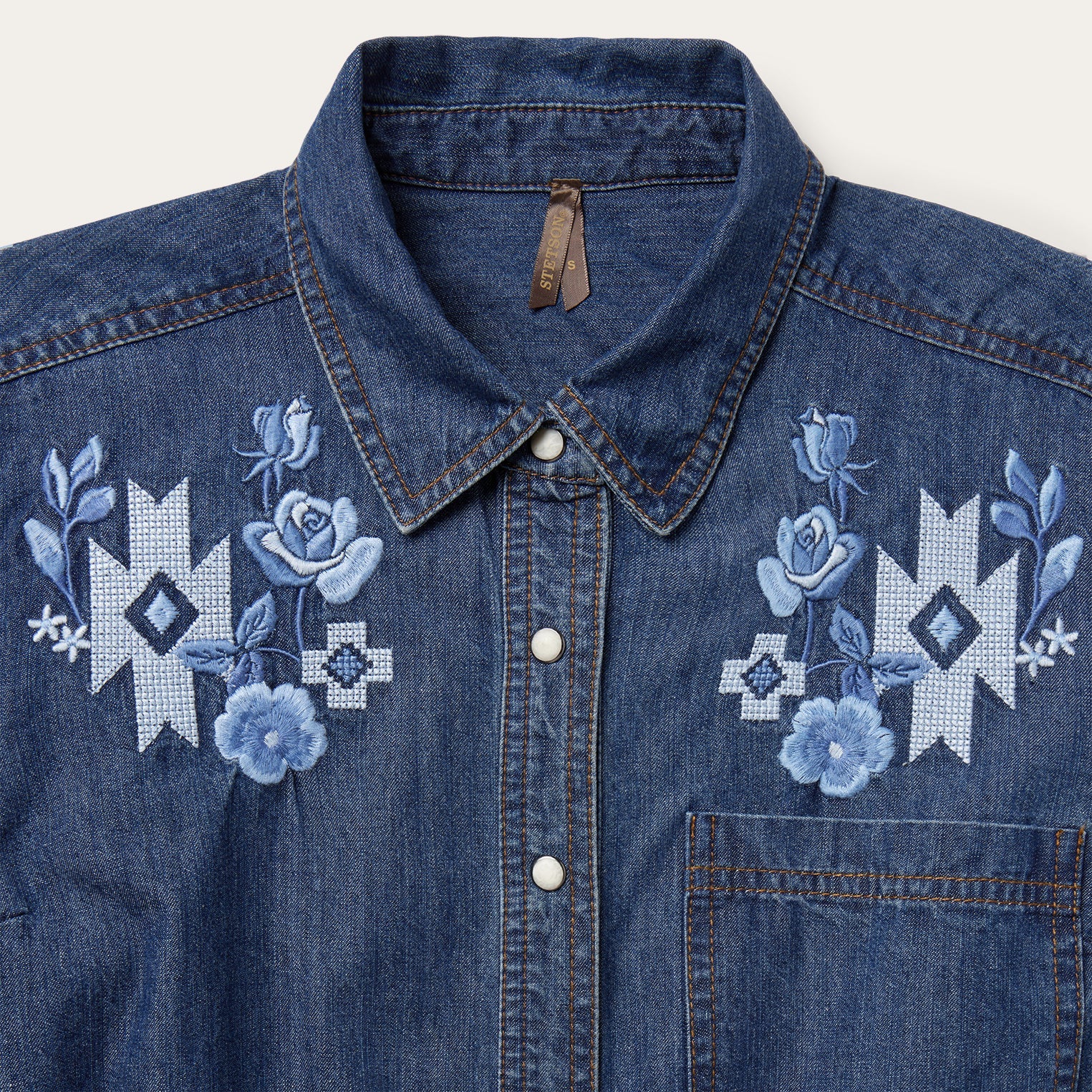 Dark Blue Denim Shirt Dress Blue | Stetson Women