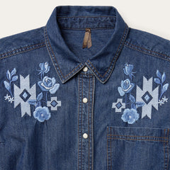 Dark Blue Denim Shirt Dress Blue | Stetson Women