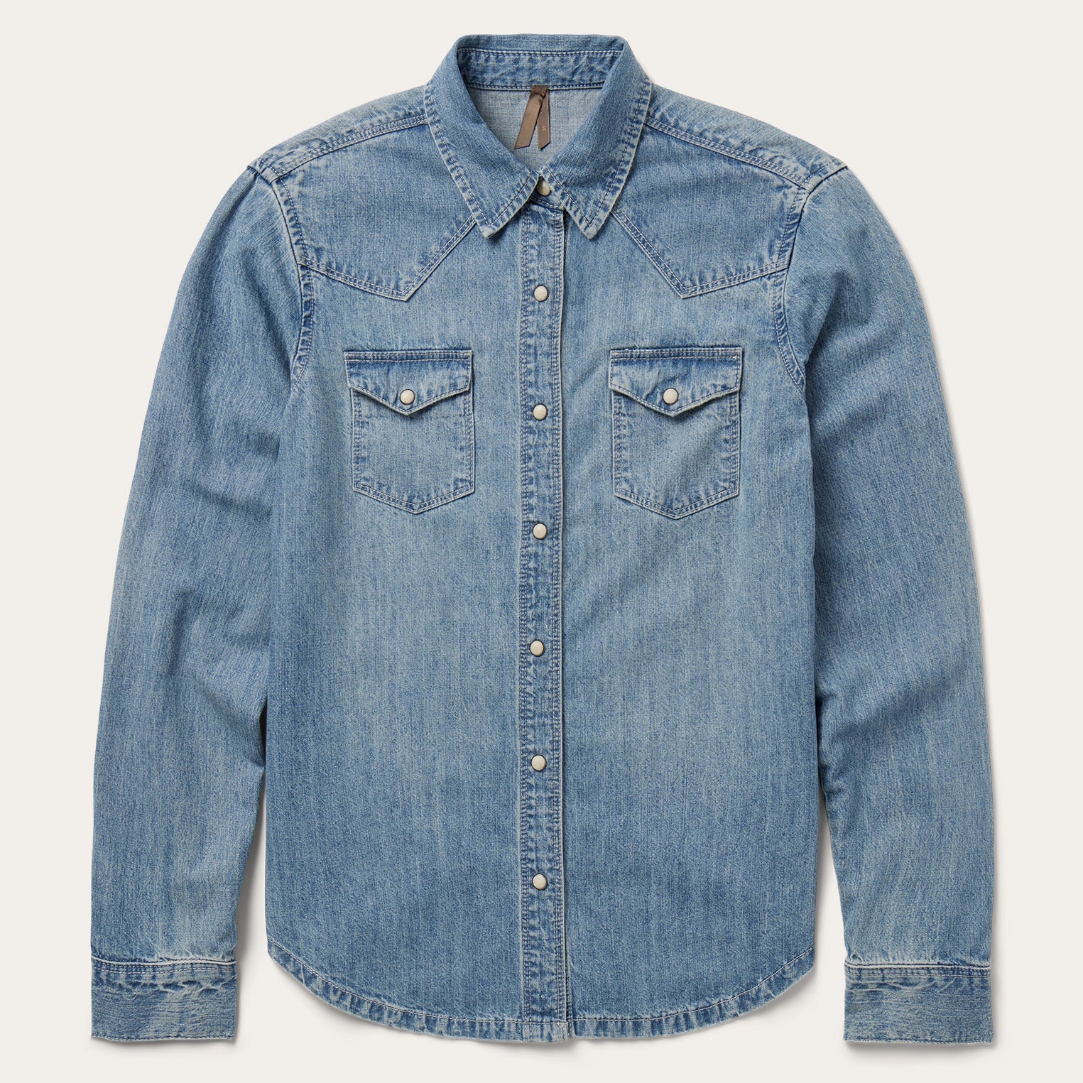 Embroidered Light Denim Shirt Blue | Stetson Women