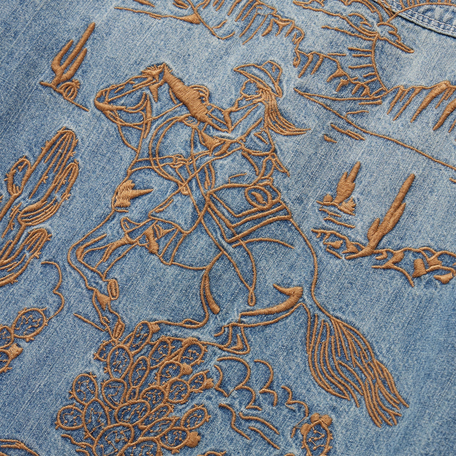 Embroidered Light Denim Shirt Blue | Stetson Women
