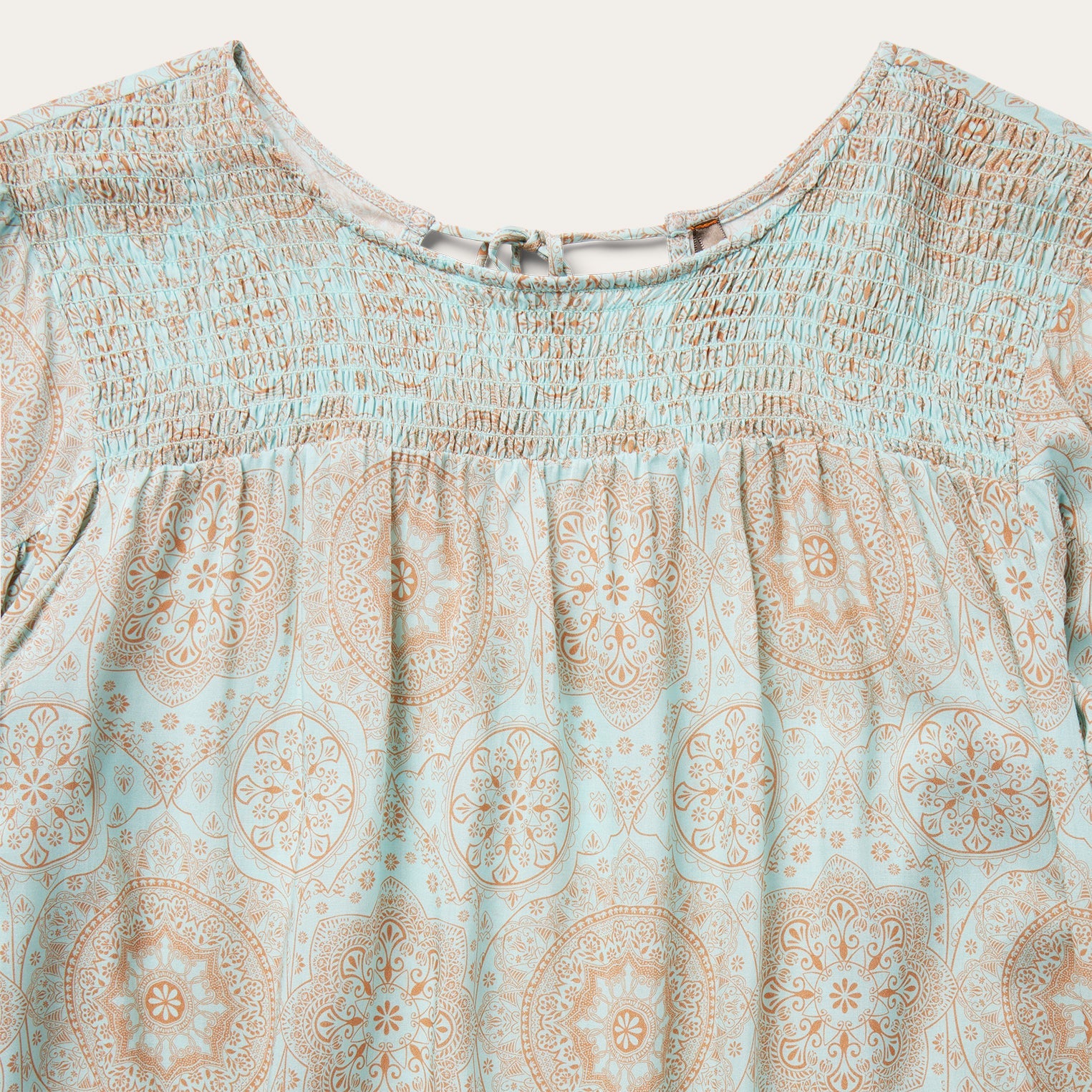 Mandala Print Peasant Blouse Blue | Stetson Women